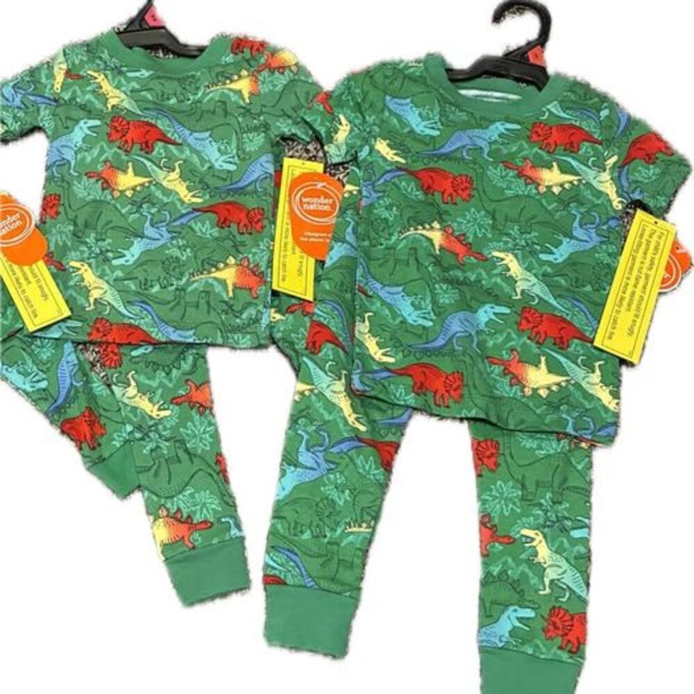 Wonder Nation Baby Dinosaur Pajamas 18M l